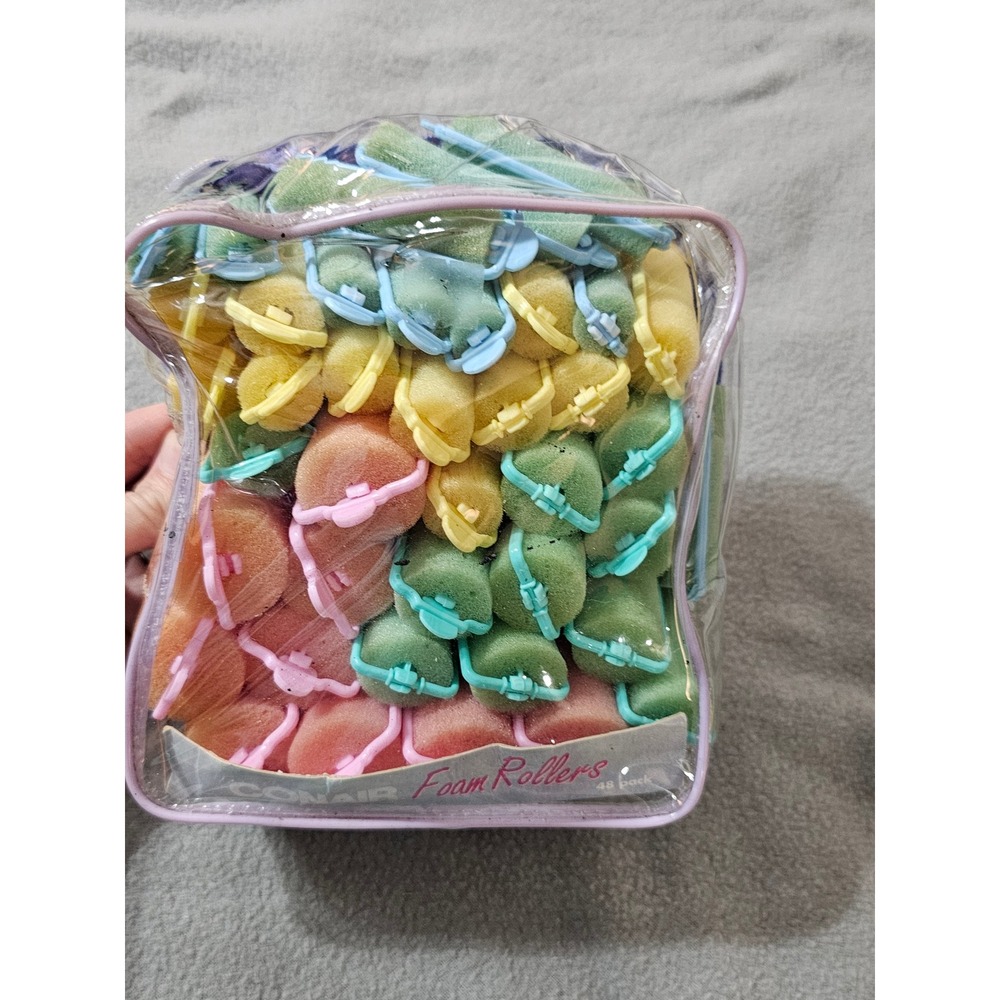 Conair Foam Rollers 48-count set y2k vintage colorful